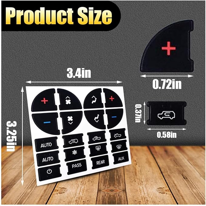 AC Dash Button Repair Decal Stickers, Repair for Ruined Faded A/C Control Buttons Car Fixing Decal Replacement Compatible with Most Vehicles - Car Truck SUV Accessories - Image 2