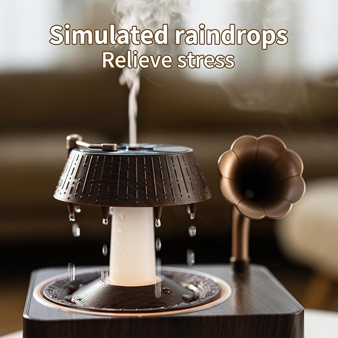 Aromatherapy Diffuser Oil Humidifier with Essential for Home, 250ml Rain Ultrasonic Aroma Diffuser. 7 Colors Light Waterless Auto Off with Remote Control for Large Room Office, Dark Wood Grain Gifts - Image 2