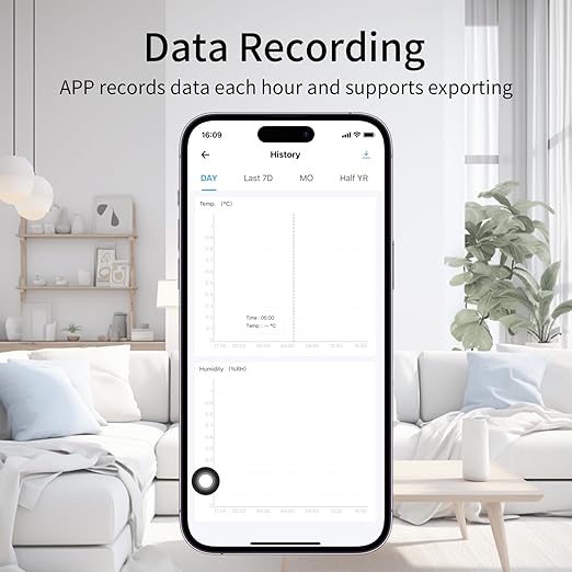 Zigbee Temperature Sensor, Humidity Sensor Thermometer for House, Compatible with Alexa & Google Assistant, eWeLink APP for Remote Monitoring and Home Automation, ZigBee 3.0 Hub Required - Image 6