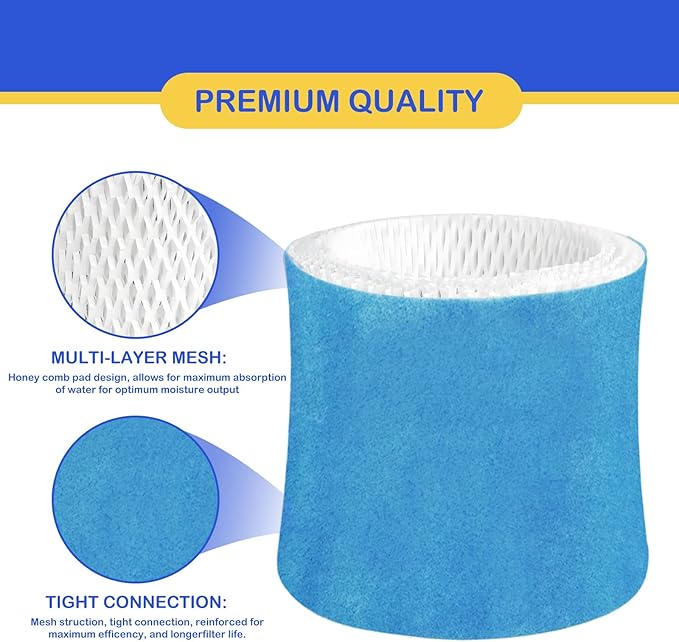 Humidifier Wicking Filter Replacement 2.0 Compatible with Canopy Bedside and Nursery Humidifier 2.0, Wood Pulp & Paper Filter, 5 Pack (Blue) - Image 3