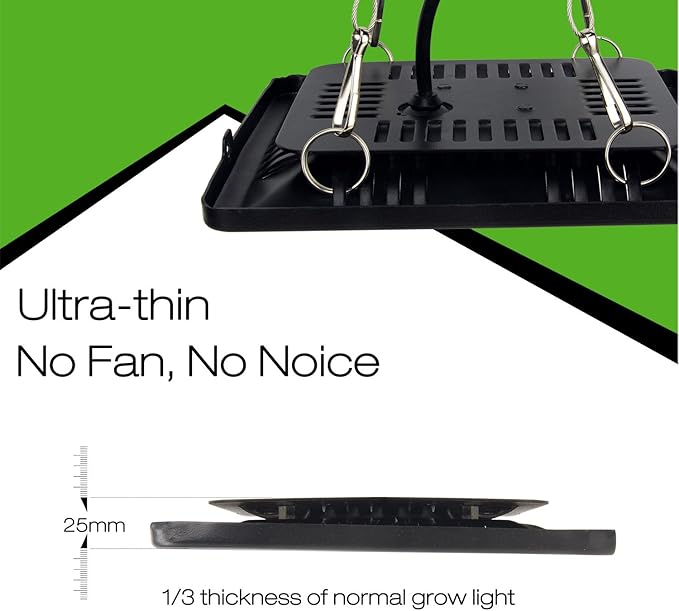Waterproof 100W LED Grow Light Full Spectrum, New Technology COB LED Grow Light, Natural Heat Dissipation Without Noise, Suitable for Plants All Growing Stage Indoor or Outdoor. - Image 4