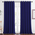 NICETOWN Sliding Door Window Treatment Blackout Patio Door Curtain Panels, Privacy Thermal Drapes for Bedroom Living Room Department with Grommet Top (Navy Blue, W66 x L110) by NICETOWN