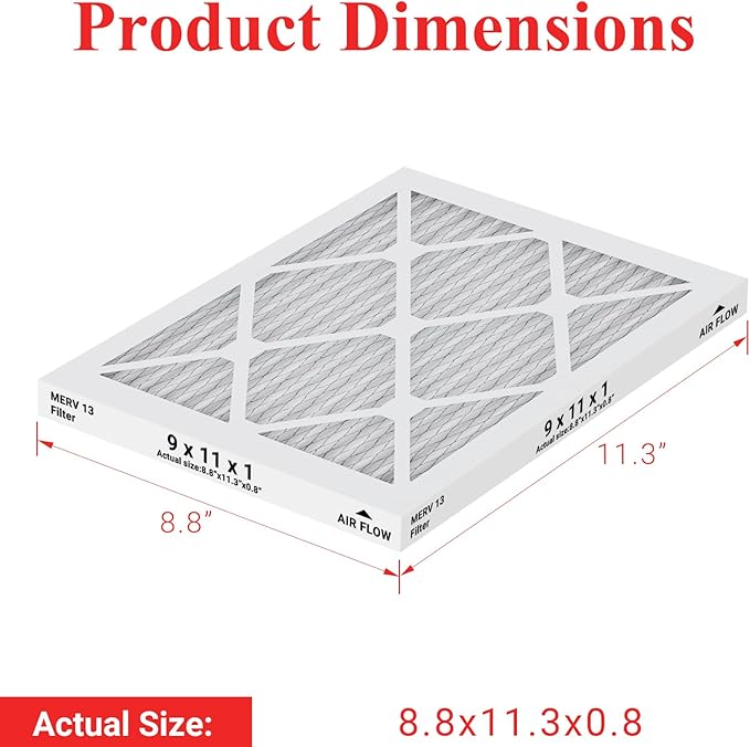 9 x 11 x 1 MERV 13 Replacement Dehumidifier Filter Compatible with Santa Fe Compact70, Ultra70, Element, Compact2, UA 65H Dehumidifier Models, 4 Packs - Image 2