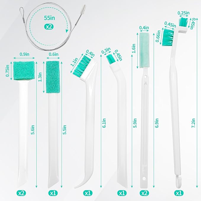 10Pcs Ice Maker Cleaning Brush Kit- 8 Pcs Crevice Cleaning Brush and 2 Pcs Drain Pipe Brushes Small Cleaning Tools for Tight Spaces Corner - Image 2