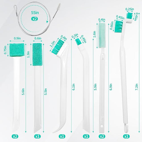10Pcs Ice Maker Cleaning Brush Kit- 8 Pcs Crevice Cleaning Brush and 2 Pcs Drain Pipe Brushes Small Cleaning Tools for Tight Spaces Corner - Image 2