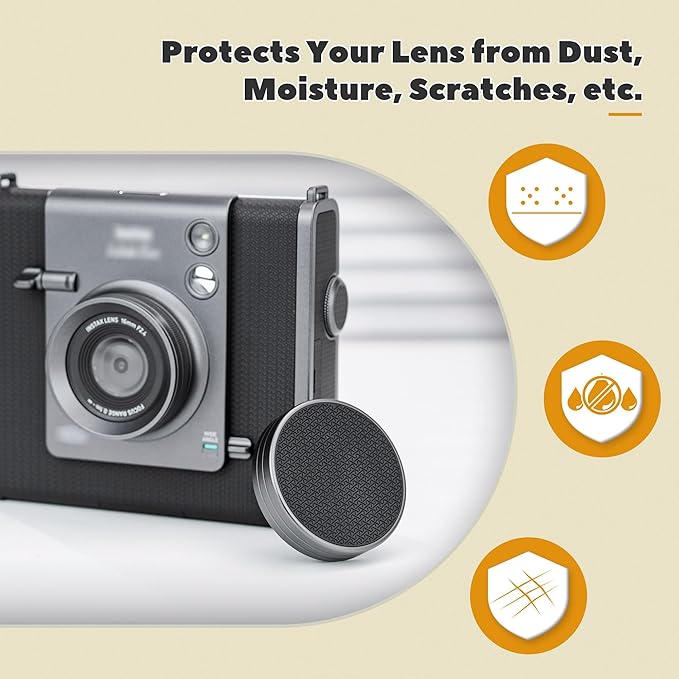Silicone-Textured Lens Cap for Fujifilm Insta Wide Evo, Aluminum Anti-Dust Anti-Scratches Lightweight Camera Lens Cover with Soft EVA Interior, Accessories for Fuji Wide Evo Lens Protection Cover - Image 3