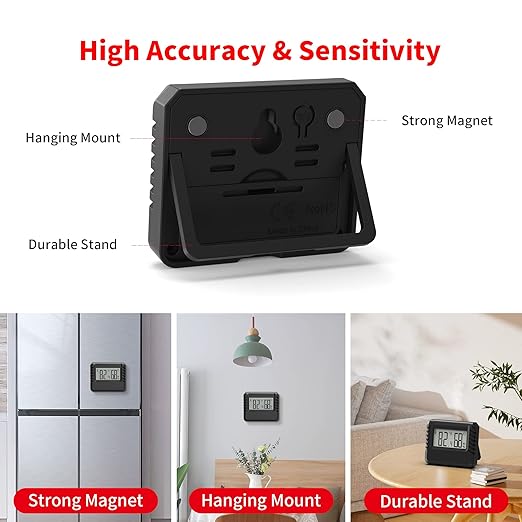 2PCS Indoor Thermometer Hygrometer for Home, Room Thermometer Hydrometer with Accurate Temperature Humidity Sensor for Greenhouse Baby Room Office - Image 5