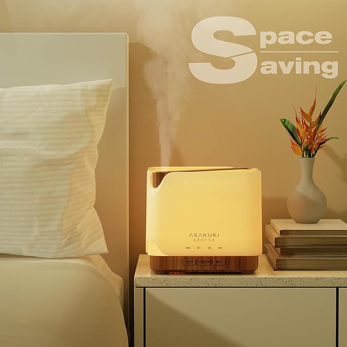 ASAKUKI 700 ml Premium Essential Oil Diffuser, 5 in 1 Ultrasonic Aromatherapy Fragrant Oil Vaporizer Humidifier, Timer and Auto-Off Safety Switch, 7 LED Light Colors, Valentine's Day Gift - Image 4