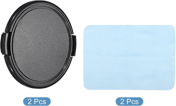 PATIKIL Camera Lens Cap, 2 Pack Sides Pinch Front Lens Cover with Microfiber Cleaning Cloth for 67mm Thread Universal DSLR Lenses for Nikon, for Fujifilm, for Pentax, for Leica - Image 3