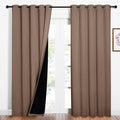 NICETOWN Warm Curtains for Winter, 100% Blackout Curtains Thermal, Noise Reduction and Privacy Curtains for Patio Door, Black Lined Blackout Drapes with Grommet Top, Cappuccino, 1 Pair, W62 x L84 by NICETOWN
