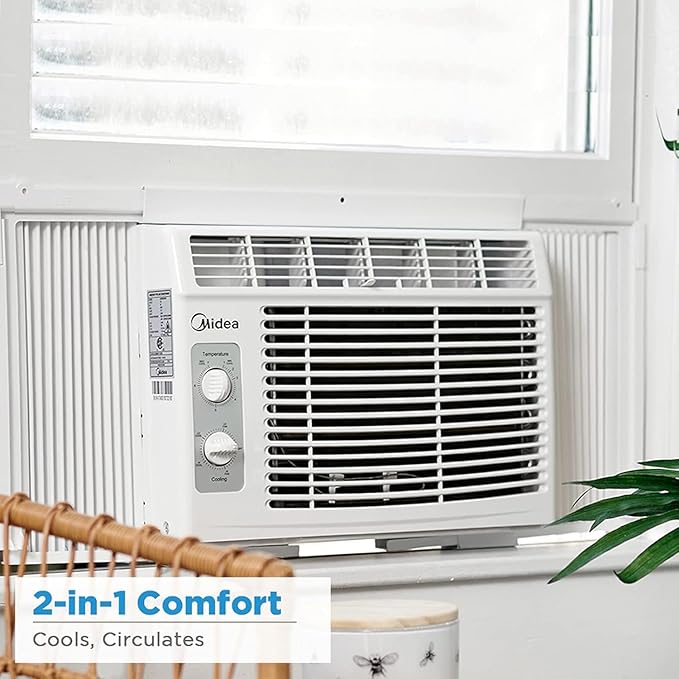 Midea 5,000 BTU EasyCool Small Window Air Conditioner - Cool up to 150 Sq. Ft. with Easy-to-Use Mechanical Controls and Reusable Filter, Perfect for Small Bedroom, Living Room, Home Office - Image 4