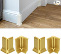 uxcell Self Adhesive Baseboard Corner Blocks, 2.2 Inch Wall Edge Corner Protector 2 Inside + 2 Outside Corners-Connector for Wall Floor Furniture Edge(Gold) by uxcell