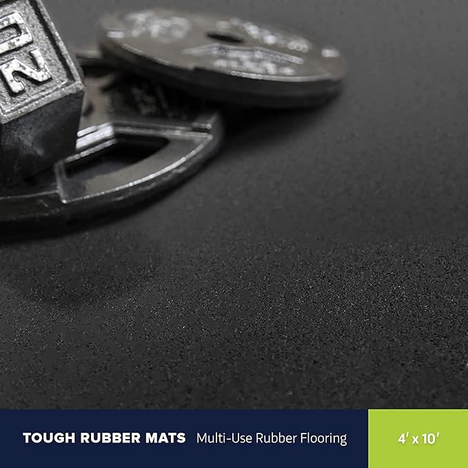 Flooring Inc's 1/4" Thick Tough Rubber Flooring Roll | Flexible Recycled Rubber Floor Mats for Home Gym | Heavy Duty Rubber Mat for Home Gyms, Sheds, Horse Stall Mat or Trailer - Image 2