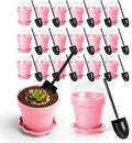 20 Pcs Nursery Pots with Humidity Dome, Cupcake Plant Nursery Pots with Bring A Plate and Shovel, Planting Cups for Seeds for Indoor Gardening and Plant Propagation(Pink) by Unknown