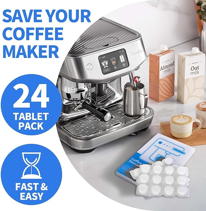 Coffee Descaler Tablets - 24 Count Universal Cleaner for Keurig, Nespresso, Descaling Solution for All Single Serve & Drip Coffee Makers - 1 Year Supply, 3X Faster Acting Coffee Maker Cleaner - Image 2