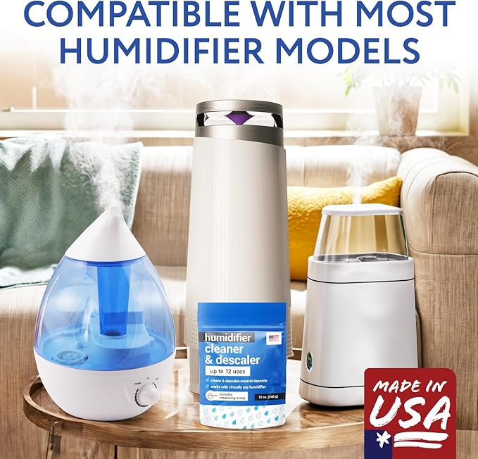 IMPRESA Humidifier Cleaner & Descaler Powder - 12 Oz, 12 Uses - Citric Acid Powder & Bacteriostatic Water Mineral Remover - Cleaning Solution for Humidifiers - Image 4