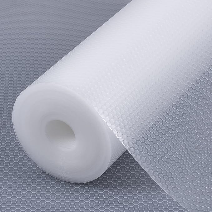 Shelf Liners for Kitchen Cabinets Refrigerator Liners Waterproof Kitchen Cupboard Liner Non-Slip Drawer Mats Non Adhesive Fridge Mats for Shelves - Clear 11.8 x 118 Inches by StaHom