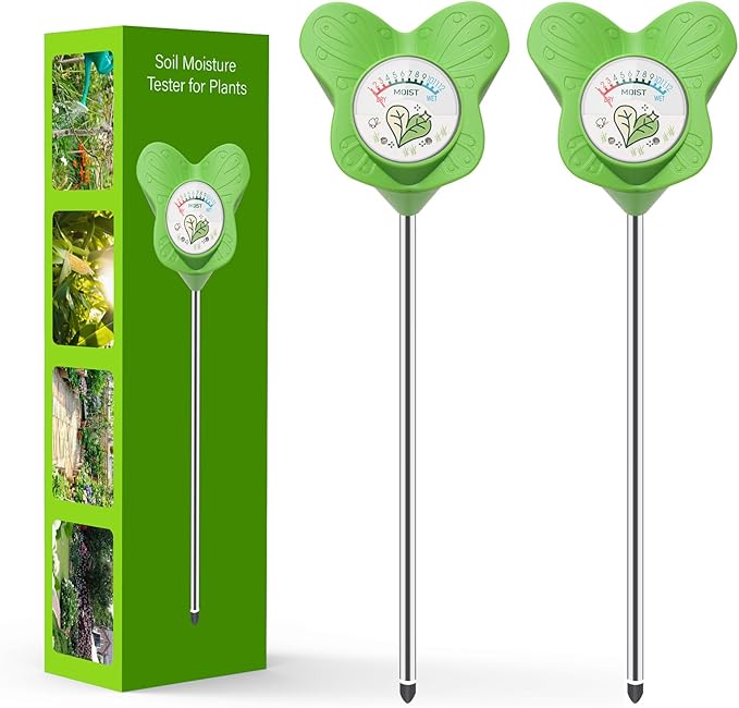 UNIWA Soil Moisture Meter, Plant Water Meter for House Plants and Indoor Potted Plants, Soil Moisture Monitor for Garden, Farm, and Lawn Plant Care, No Battery Needed- 2pack by UNIWA