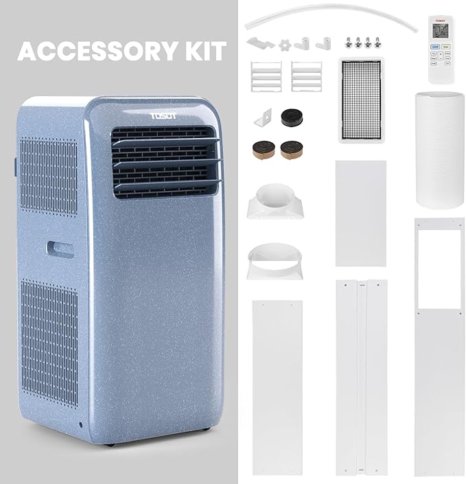 TOSOT 11,500 BTU (8,000 BTU SACC) Portable Air Conditioner WiFi Control, 3-in-1 Portable AC, Dehumidifier, Fan for Large Rooms Up to 400 sq ft, Easy Installation, AOMI Series, Steel Blue - Image 6
