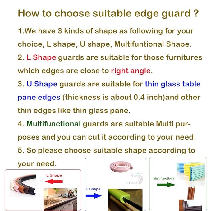 M2cbridge U Shape Extra Thick Furniture Table Edge Protectors Foam 6.5 Ft (Black with 4 Corners) - Image 4