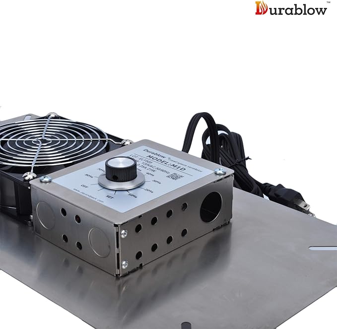 Durablow 110 CFM Air-Out Stainless Steel Crawl Space Vent Fan, Basement fan with Dehumidistat & Thermostat, for Crawl Space, Garage, Foundation Vent, Radon Mitigation (Stainless steel silver, M1D) - Image 4