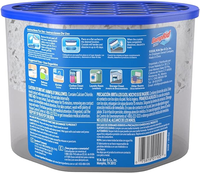 DampRid Fragrance Free Disposable Moisture Absorber - 10.5 oz. Each - 3 Pack – Attracts & Traps Excess Moisture, Eliminates Musty Odors, Creates Fresher, Cleaner Air - Image 3