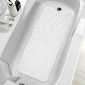 ZHICHENG Bath Tub and Shower Mats, Non-Slip 39 x 16 Inch Extra Long Bath Mat, Machine Washable Bathtub Mat with Drain Holes, Suction Cups for Bathroom (White) by Unknown