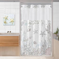 Stall No Hook Shower Curtain with Snap in Liner, Beach Ocean Nautical Coastal Shower Curtains and Liner Set for Bathroom, Seashell Fabric Bath Curtain, Waterproof Washable, Brown 54" x 80" by TWLSNCD