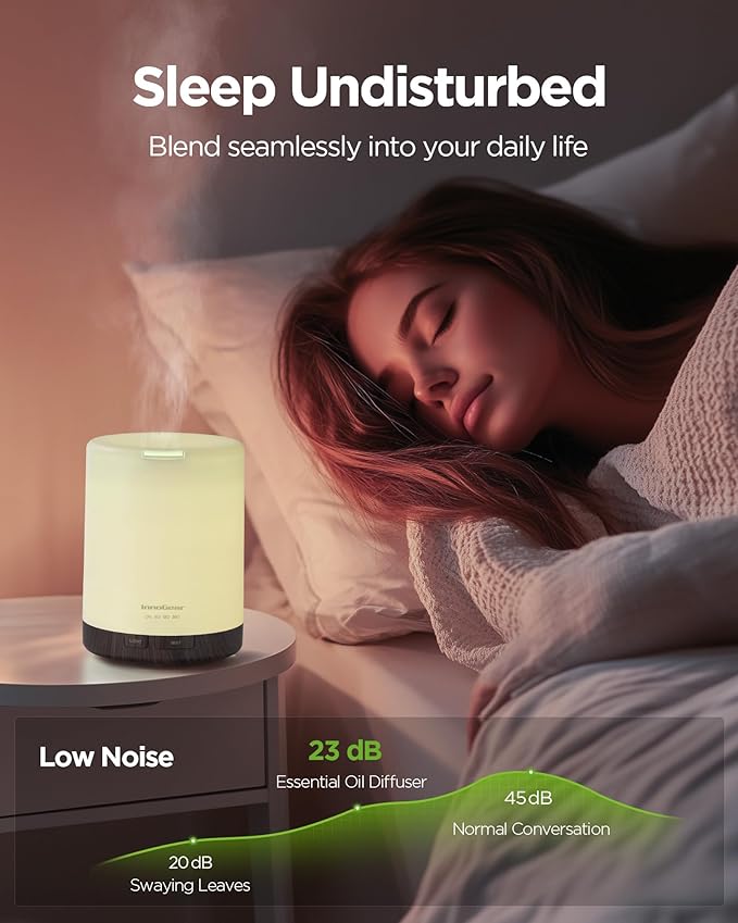 InnoGear 300ML Essential Oil Diffuser, Premium 5-in-1 Ultrasonic Aromatherapy Diffusers Scent Humidifier Aroma Diffuser Vaporizer Auto-Off Timer for Room Office Home, Brown, Medium - Image 7