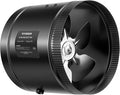 VIVOSUN Inline Booster Duct Fan 8” 420 CFM, HVAC Exhaust Ventilation Fan with Low Noise for Basements, Bathrooms, Kitchens, Attics, Grow Tents, Black by VIVOSUN