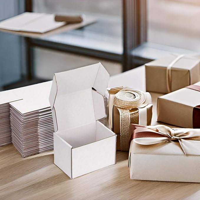 Small Shipping Boxes 6x4x4 Inch (25 Pack) - Sturdy White Corrugated Cardboard Boxes for Small Business, Ecommerce, Mailing & Packaging | Recyclable Gift & Storage Boxes - Image 4