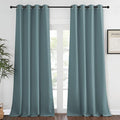 NICETOWN Blackout Greyish Blue Curtain & Drape 108 inches Long - Energy Saving Thermal Drape Grommet Sound Reducing Light Blocking Window Treatment for Bedroom (1 Panel, W52 x L108) by NICETOWN