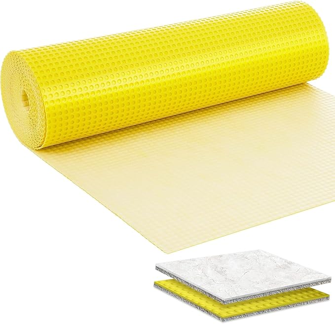 MAXKOSKO 54 Sq.Ft. Uncoupling Membrane for Tile, 1/8''(3mm) Thick Waterproof Heated Flooring Underlayment Mat Tile Crack Prevention for Bathroom Shower Kitchen Basement by MAXKOSKO