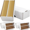 Yexiya 2 Pack 1600 Count Trading/Gaming Card Storage Box 2 Row Cardboard Storage Boxes for Gaming Cards Baseball Football Basketball Hockey Sports Collecting Supplies, White by Yexiya