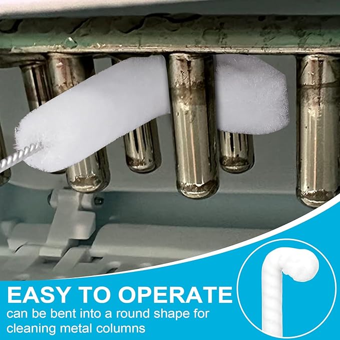 Palksky Ice Machine Cleaner Brush Sets, 10PCS Ice Maker Cleaning Tools - 9Pcs Nylon Bristles with 1Pcs Cleaning Sponge - Image 2