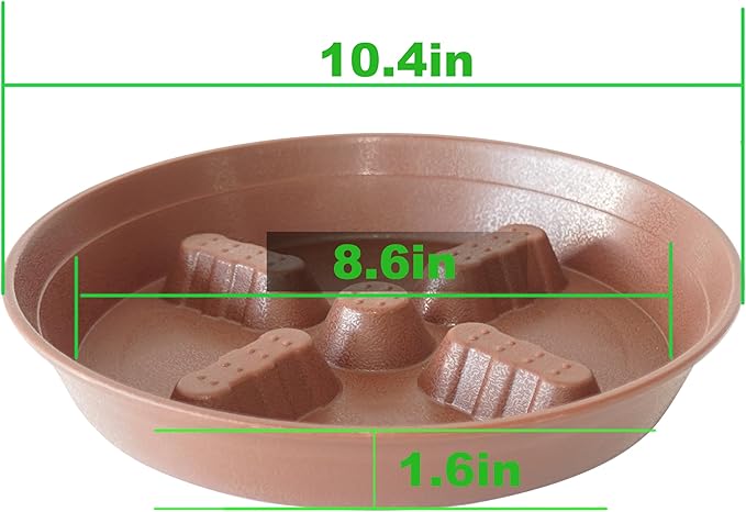 4 Pack Plant Saucer 10 inch, 8 12 14 17 inch, Plant Stand Plastic Plant Saucers for Indoors Outdoor, Heavy Duty Flower Plant Risers for Inside Pots, Pot Saucers for Plants, Grow Bags Saucers - Image 2