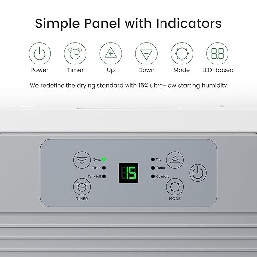 Waykar 2000 Sq. Ft. Energy Star 2025 Dehumidifier for Basement & Home, Adjusts from 15% RH With Drain Hose, Ultra Quiet 35 dB for Bedroom & Bathroom - Image 5