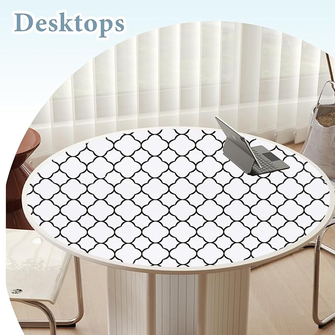 Shelf Drawer Liners for Kitchen Cabinets 17.3 x 354 Inches Non Adhesive Drawer Liner Thickened Refrigerator Liner Black Quatrefoil Strong Non-Slip Paper for Tool Box with Knife and Tape Measure - Image 7
