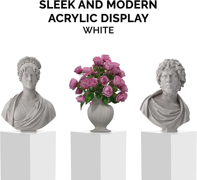 Marketing Holders Acrylic Display Riser Box 12" x 12" x 16" White with Black Base Versatile Tall Retail Product Riser or Wedding Floral Centerpiece Pedestal - Image 3