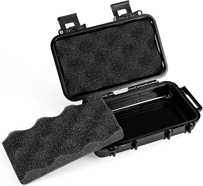 Dry Storage Box, Shockproof Waterproof Box Storage Case Waterproof Plastic Box Container with 2 U‑Shape Buckle, Plastic Storage Container for Cameras, Phones, Camping, Fishing, Hiking(Small-Black) - Image 8