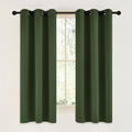 NICETOWN Dark Green Blackout Cafe Satin Curtains for Small Windows, 42" Wide by 63" Long, 2 Panels, Grommet Noise Reducing Faux Silk Blackout Drapes for Dining Room by NICETOWN