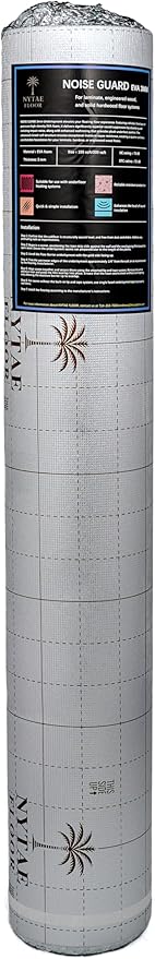 Noise Guard 100, EVA 3mm Underlayment with Silver Film – Premium Moisture Barrier & Sound Reduction Pad for Laminate, Engineered Wood, and Floating Floors. 100 sqft roll by Unknown