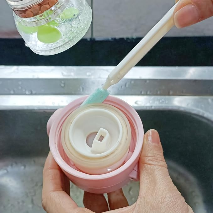 Coralpearl Bottle Cap Brush Mini with Little Flat Detail Scrubbers, Tiny Crevice Split Crack Cleaner for Cleaning Groove Gap Corner of Lids, Window Door Tracks, Grout, Small Parts, and Keyboard (3) - Image 6
