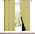 NICETOWN Paler Yellow Full Shade Curtain Panels, Pair of Energy Smart & Noise Blocking Out Blackout Drapes for Dining Room Window, Thermal Insulated Guest Room Lined Window Dressing(42 x 72 inch) by NICETOWN