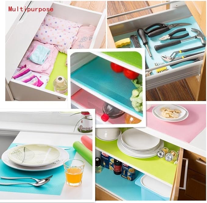 9 Pack Refrigerator Mats,Washable Fridge Mats Liners Easy to Clear Fridge Pads Mat Shelves Drawer Table Mats Refrigerator Liners for Shelves,3Red/3Green/3Blue - Image 5