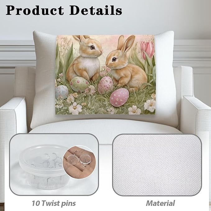 Easter Bunny Recliner Chair Protector Non-Slip Headrest Cover for Reclining Chair Stain Resistant Sofa Protective Slipcover Easy to Install Easter Decor - Image 3