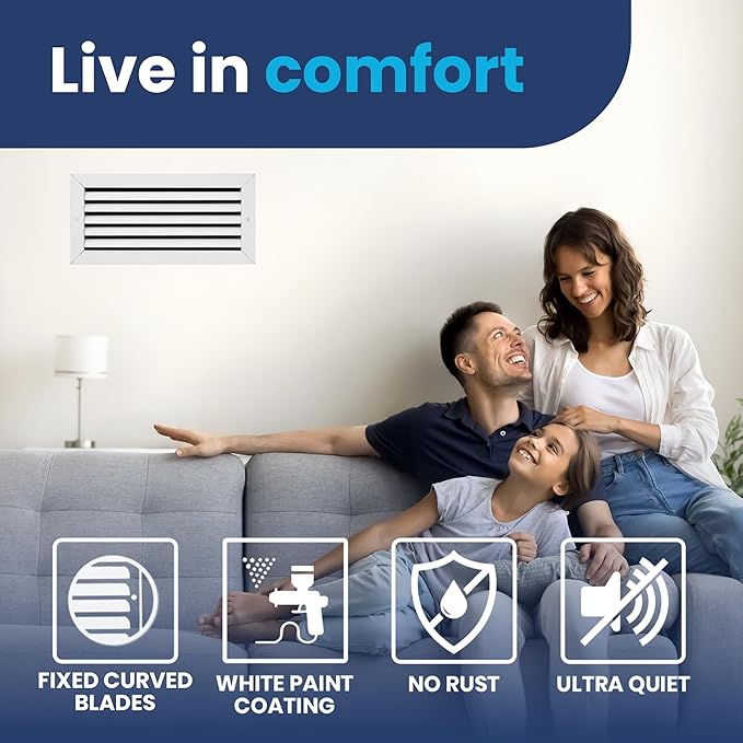 14x6 Inch (Duct Opening) Air Return Vent Cover Decorative – Premium Aluminum AC Vent Cover for Ceiling & Wall, Rustproof Grille, Ideal for Home HVAC Grille, Durable & Easy to Install by ACLAMINAIRE - Image 7