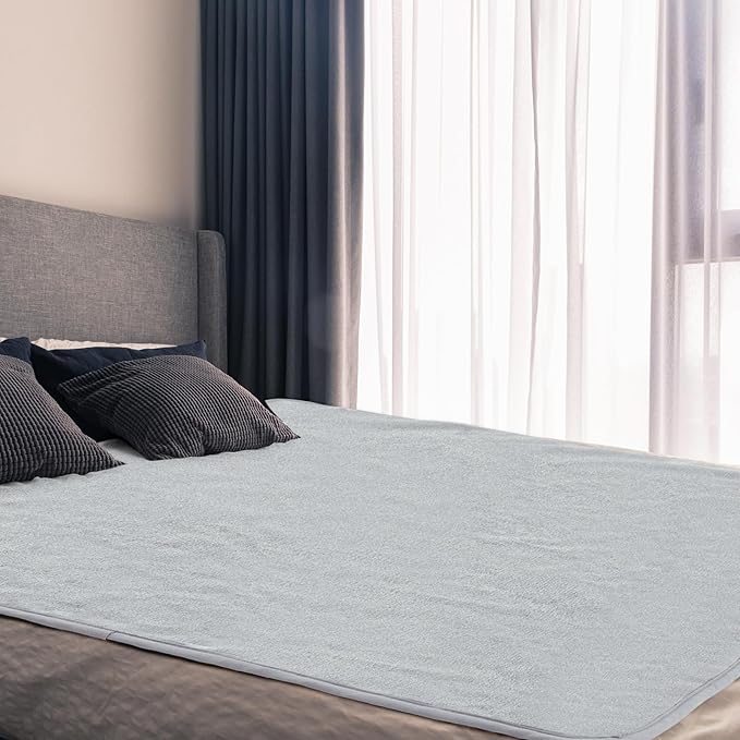 1 Pcs Couples Waterproof Mat Lover Reusable Stainproof Blanket Quiet Easy Use Mattress Protector for Adult Multi Functional Bed Sheet Couple Pleasure Comfort (80 x 80 in,Grey) by Fanfanwin