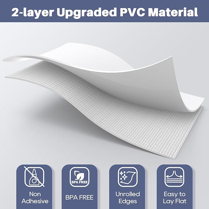 Drawer Liner, Shelf Liners for Kitchen Cabinet Waterproof & Oil-Proof Cupboard Liner Non-Slip Drawer Mat PVC Material Non Adhesive Kitchen Liner for Countertop White 23.6 x 78.7 Inches - Image 7