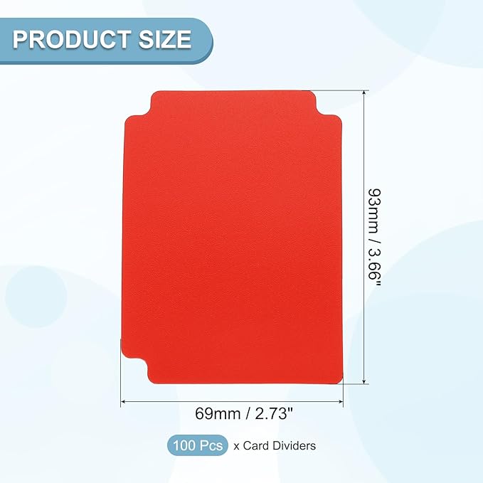 PATIKIL Trading Card Dividers, 100 Pcs Index Card Football Card Sorter Storage Boxes Organizer Tray Accessories for Sports Game Baseball Card, Red - Image 2